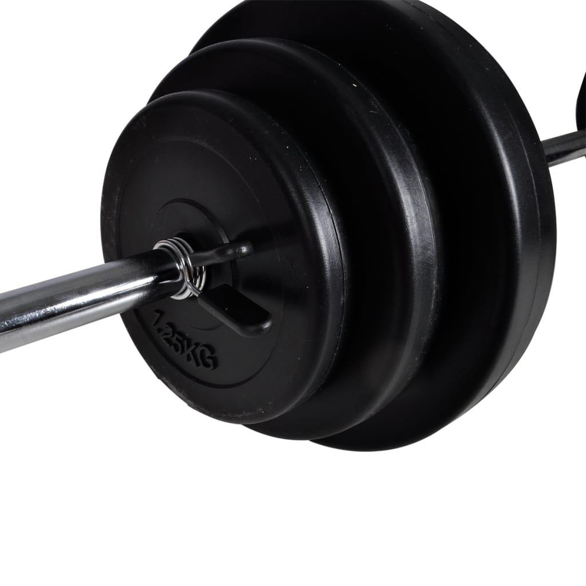 Voir la diapositive 3 : VIDAXL Kit de barre d'haltere et 2 halteres 30,5 kg