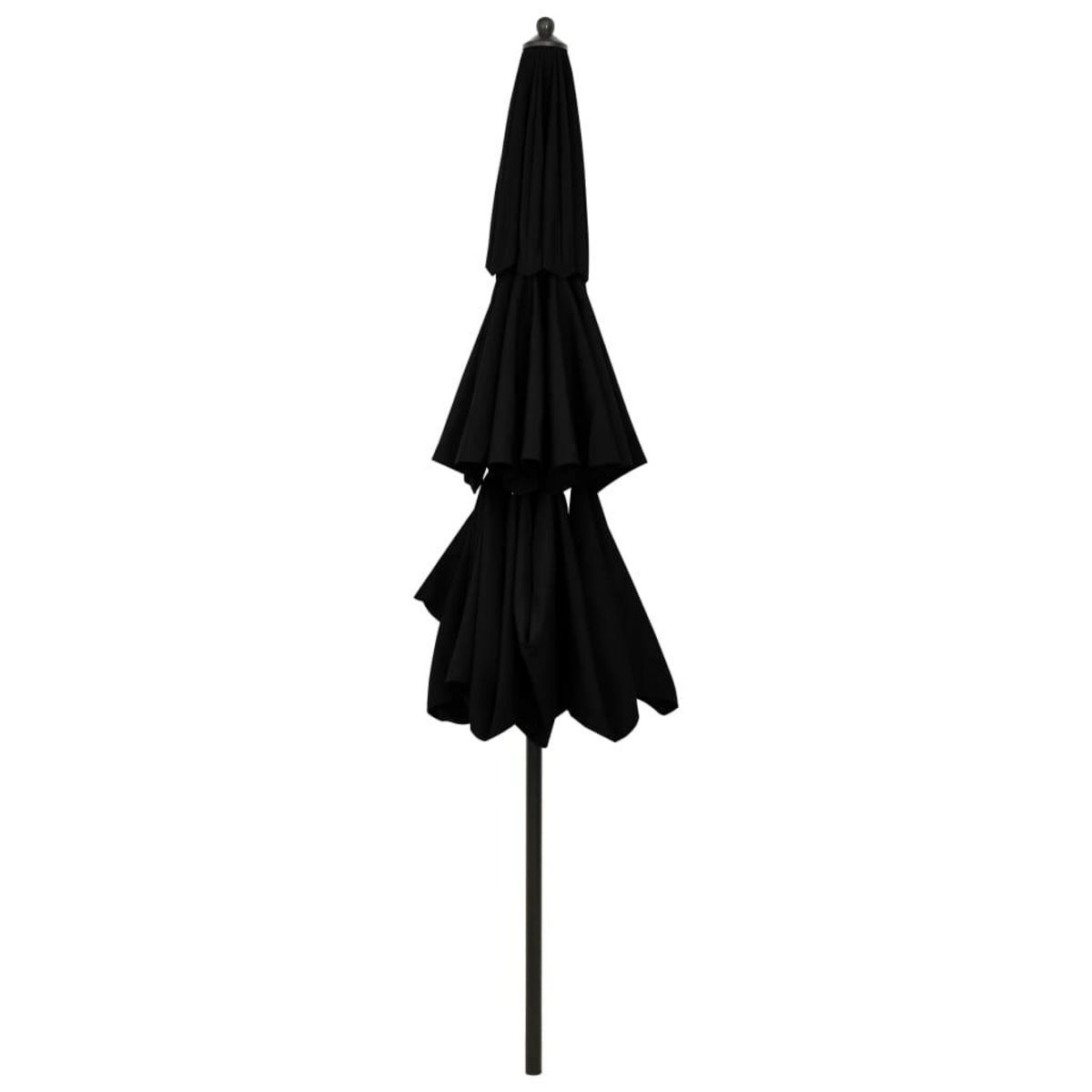 VIDAXL Parasol de jardin a 3 niveaux avec mat en aluminium noir 3 m