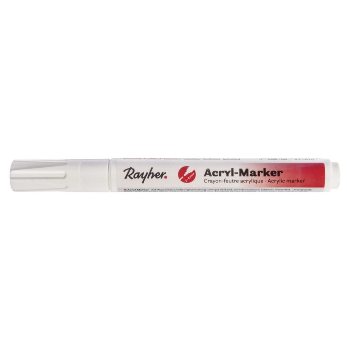 Rayher Crayon - feutre acrylique, blanc, Pointe ronde 1 - 2mm