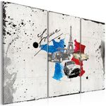 Paris Prix Tableau Imprimé 3 Panneaux  Le Voyageur Français. Coloris disponibles : Multicolore