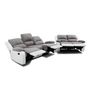 Voir la diapositive 8 : Canapé relax manuel bi- matière tissu gris  +pu Blanc HELENE