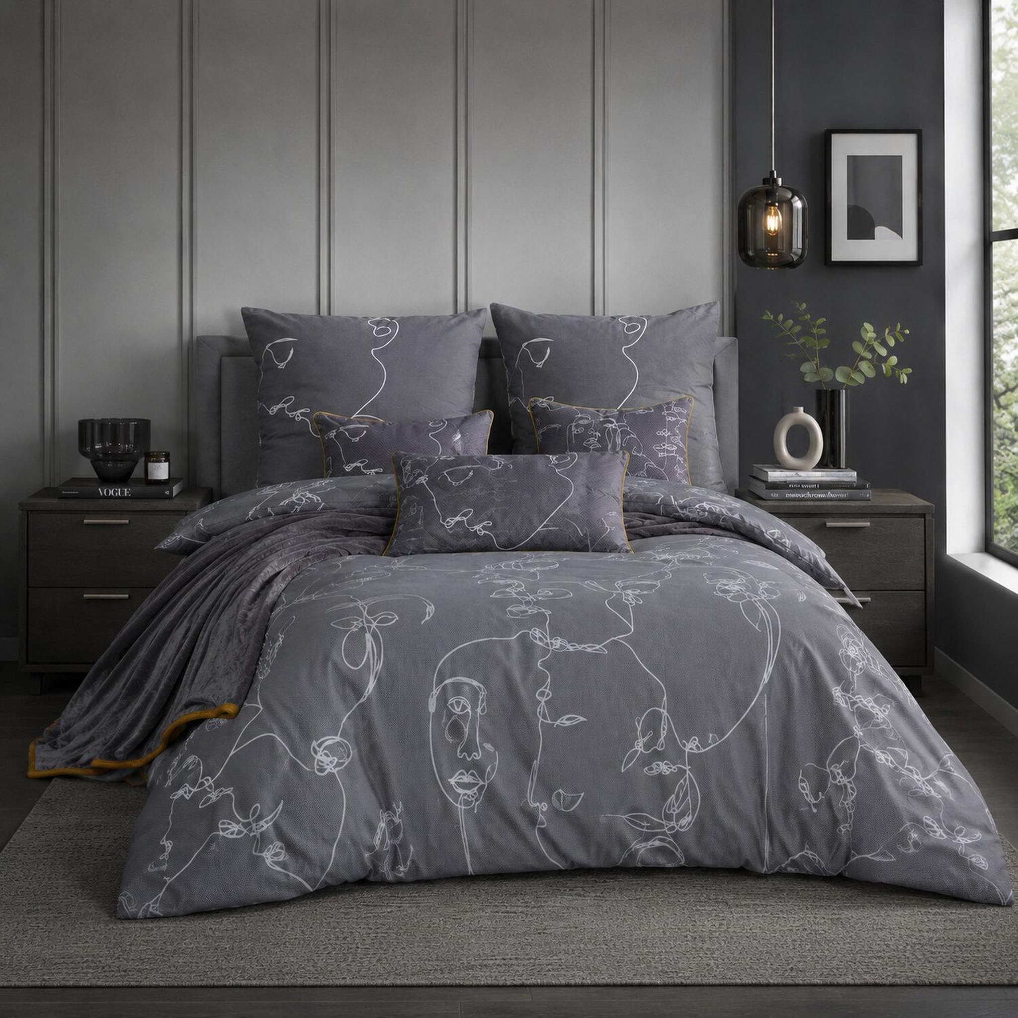 Voir la diapositive 1 : Les Ateliers du Linge Parure housse de couette 100% coton 57fils-nymphea