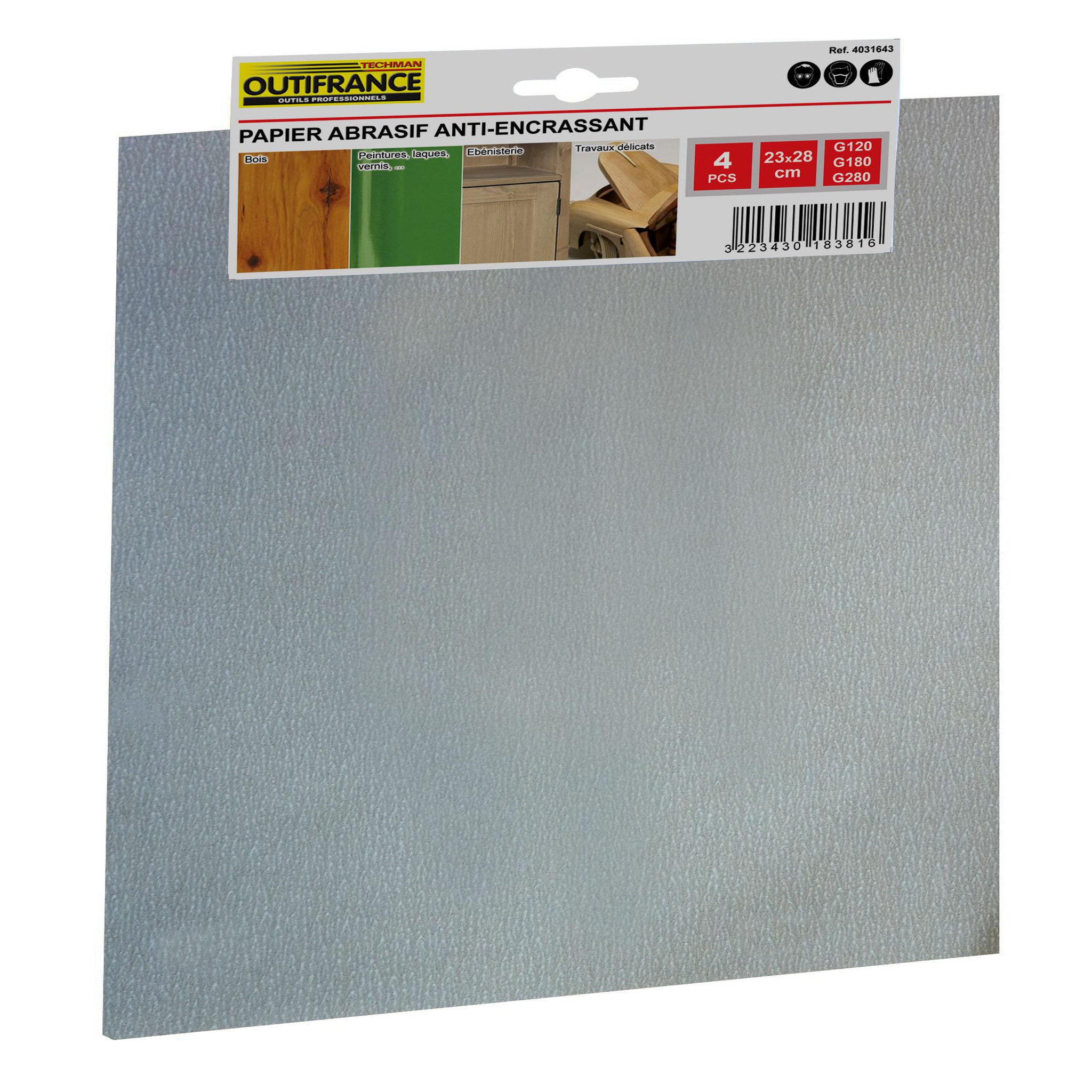 OUTIFRANCE Papier anti-encrassant 23x28 cm gr.240 - Lot de 4 feuilles