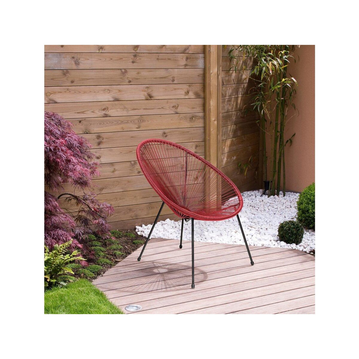 Habitat et Jardin Lot de 2 fauteuils de jardin  Ania  - Rouge vin