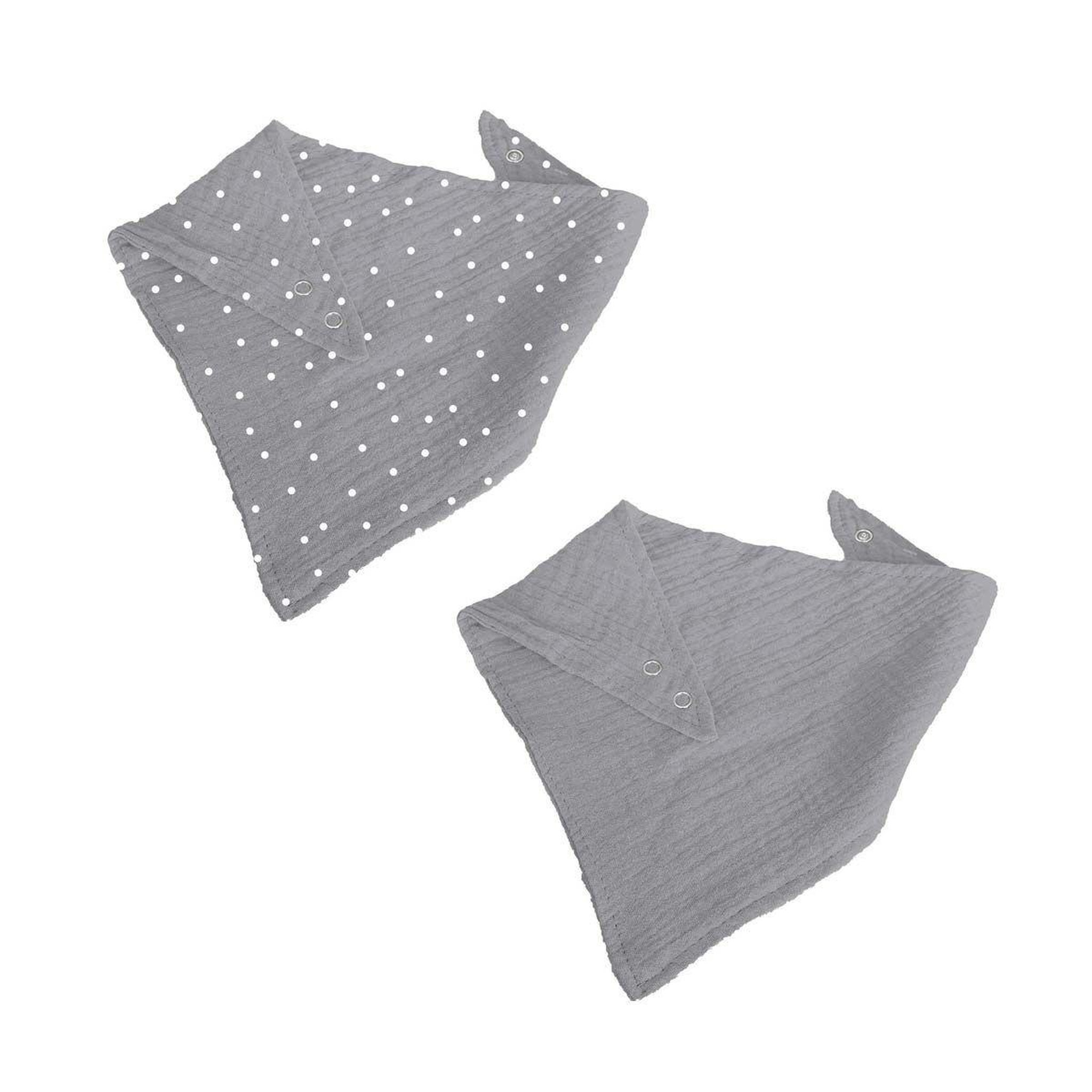 BEBE DOUCEUR Lot de 2 bavoirs bébé  bandana  41cm gris