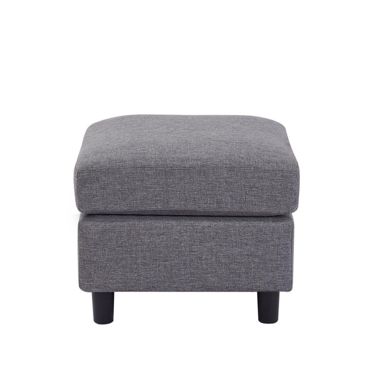 CONCEPT USINE Canapé modulable 3 places + 1 pouf tissu gris CORK