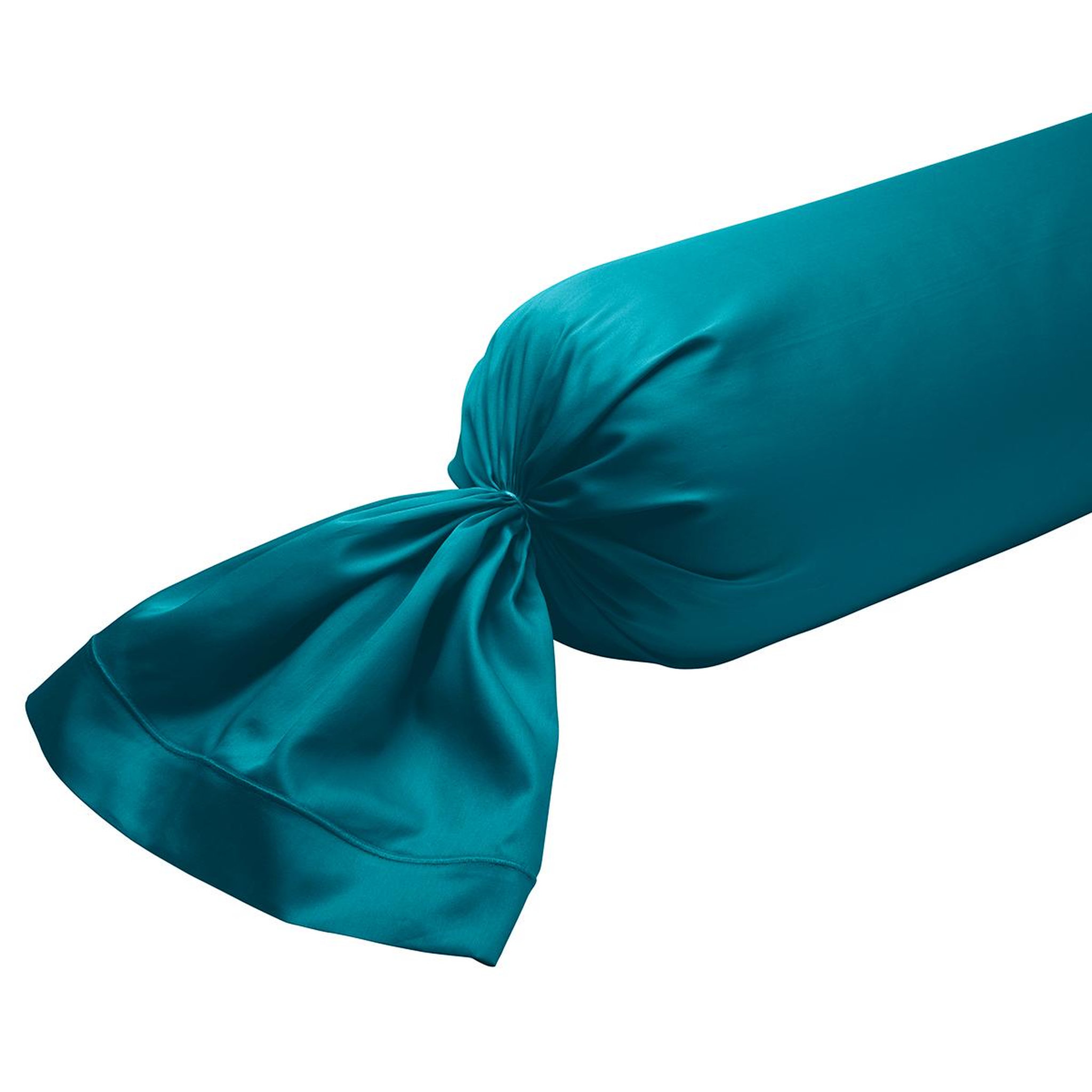 DODO Taie de traversin partition satin de coton coloris canard. Coloris disponibles : Bleu