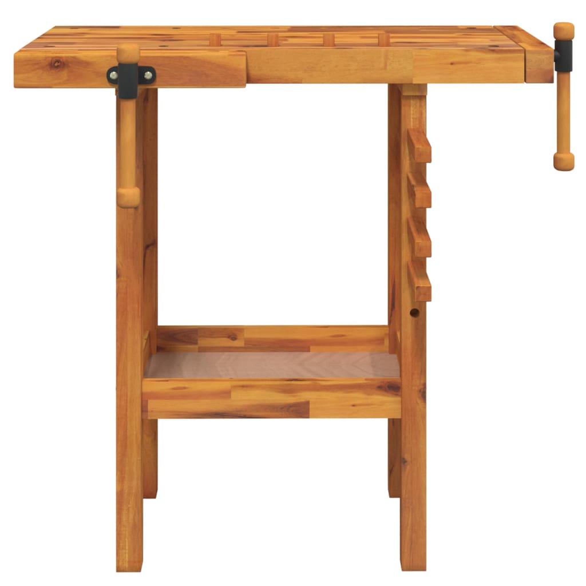 Voir la diapositive 3 : VIDAXL Etabli avec etaux 92x48x83 cm Bois massif d'acacia