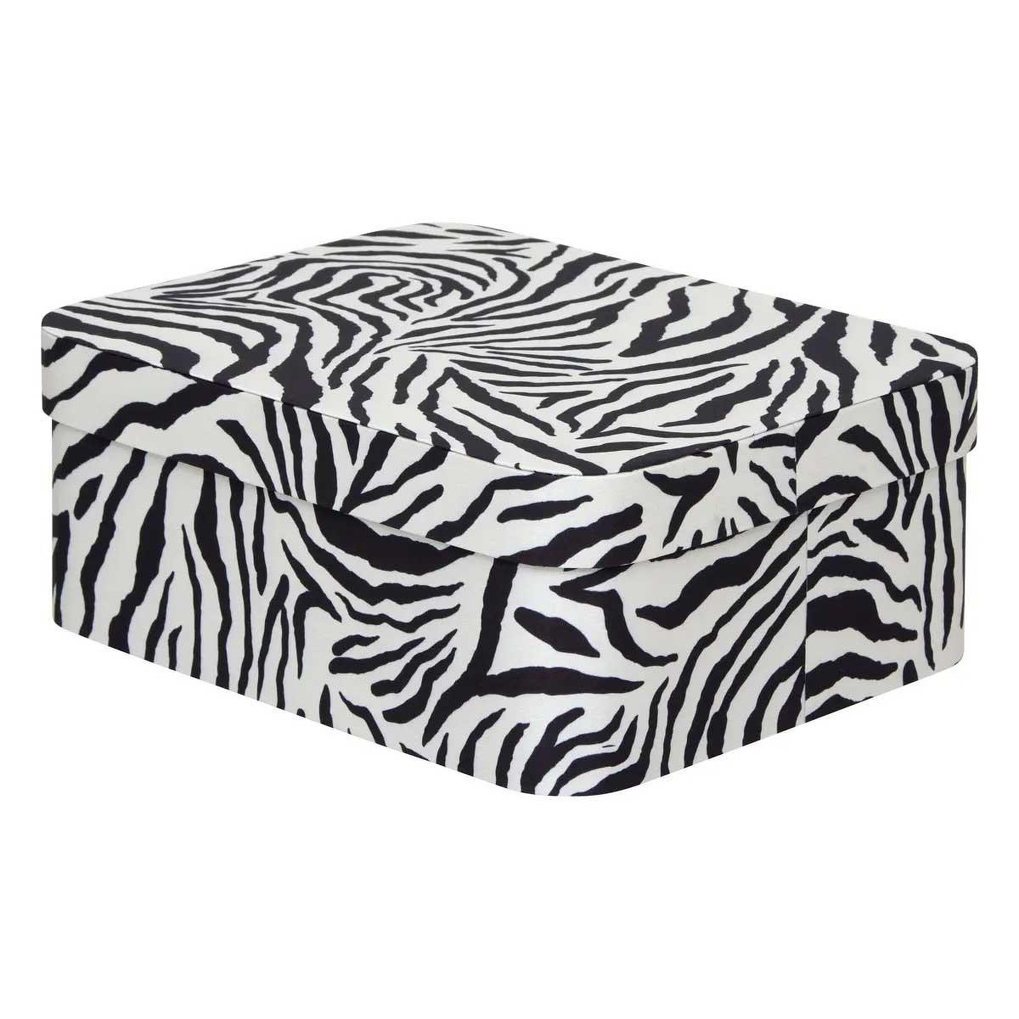 Voir la diapositive 5 : FIVE Lot de 4 boîtes déco zébra  polybox  39cm beige