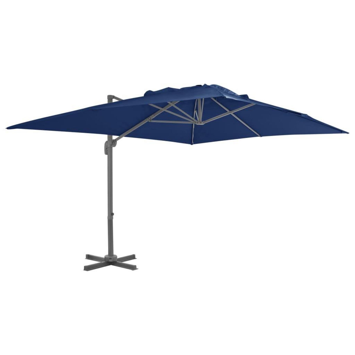 VIDAXL Parasol de jardin en porte-a-faux et mat en aluminium bleu azur