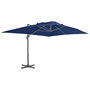 Voir la diapositive 1 : VIDAXL Parasol de jardin en porte-a-faux et mat en aluminium bleu azur