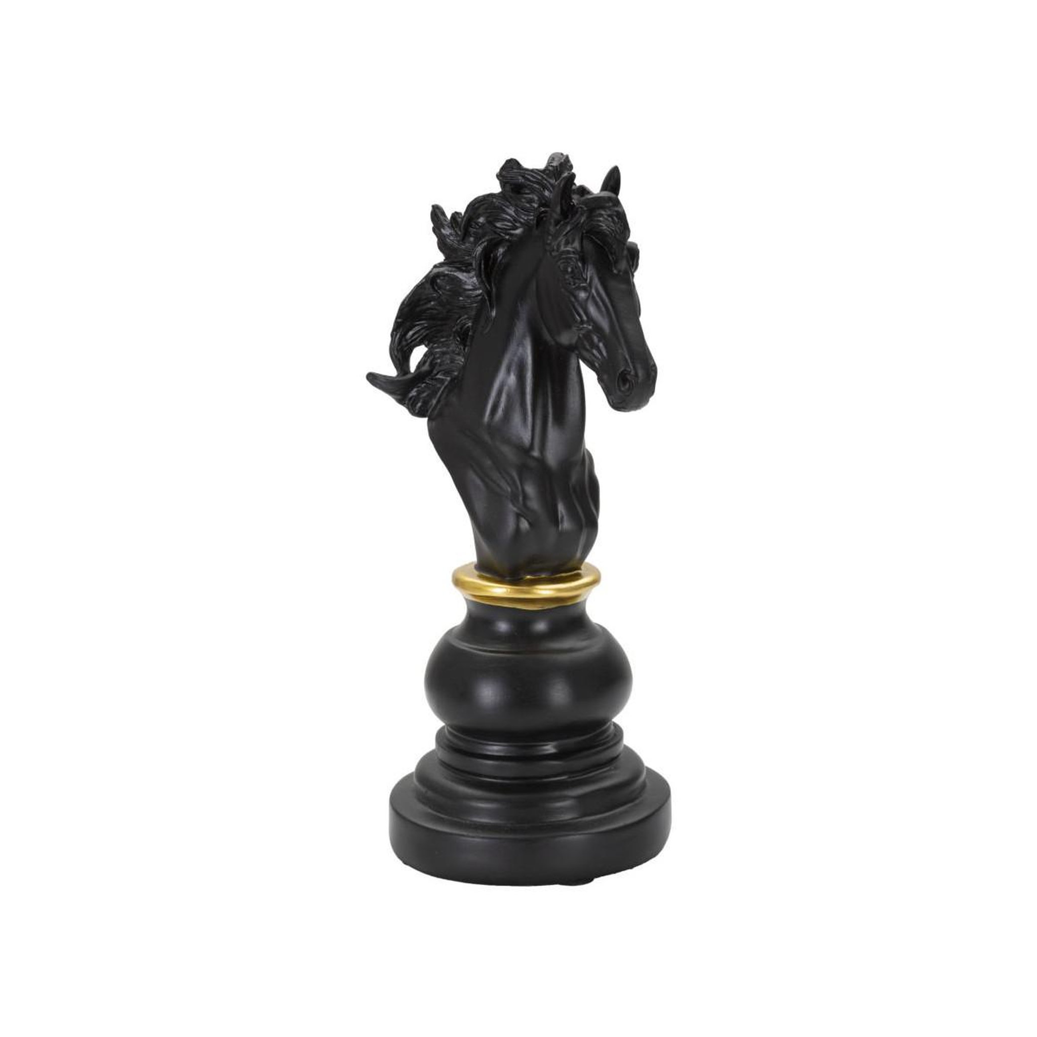 Paris Prix Pièce d'échec déco en résine  cavalier  27cm noir