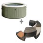 Voir la diapositive 4 : INTEX Pack spa gonflable Intex PureSpa Sahara rond Bulles 4 places + Ensemble mobilier