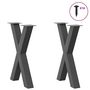 Voir la diapositive 3 : VIDAXL Pieds de table a manger forme de X 2 pcs 60x(72-73) cm acier