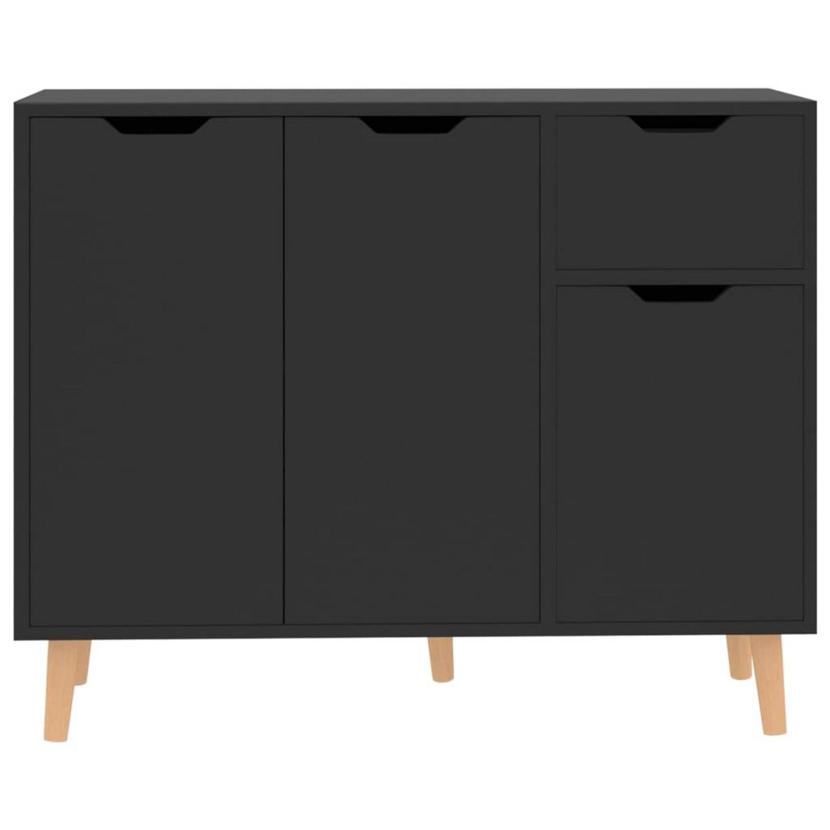 VIDAXL Buffet noir brillant 90x30x72 cm bois d'ingenierie