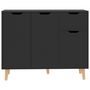 Voir la diapositive 3 : VIDAXL Buffet noir brillant 90x30x72 cm bois d'ingenierie
