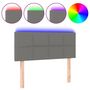 Voir la diapositive 2 : VIDAXL Tete de lit a LED Gris fonce 90x5x78/88 cm Tissu