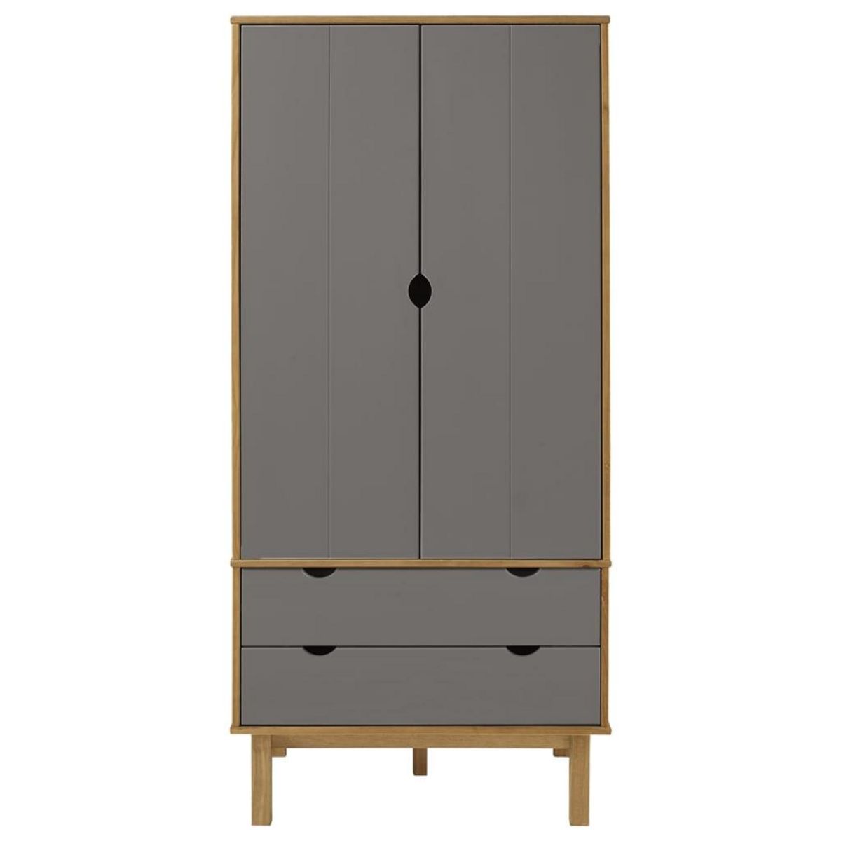 VIDAXL Garde-robe OTTA Marron et gris 76,5x53x172 cm Bois massif pin