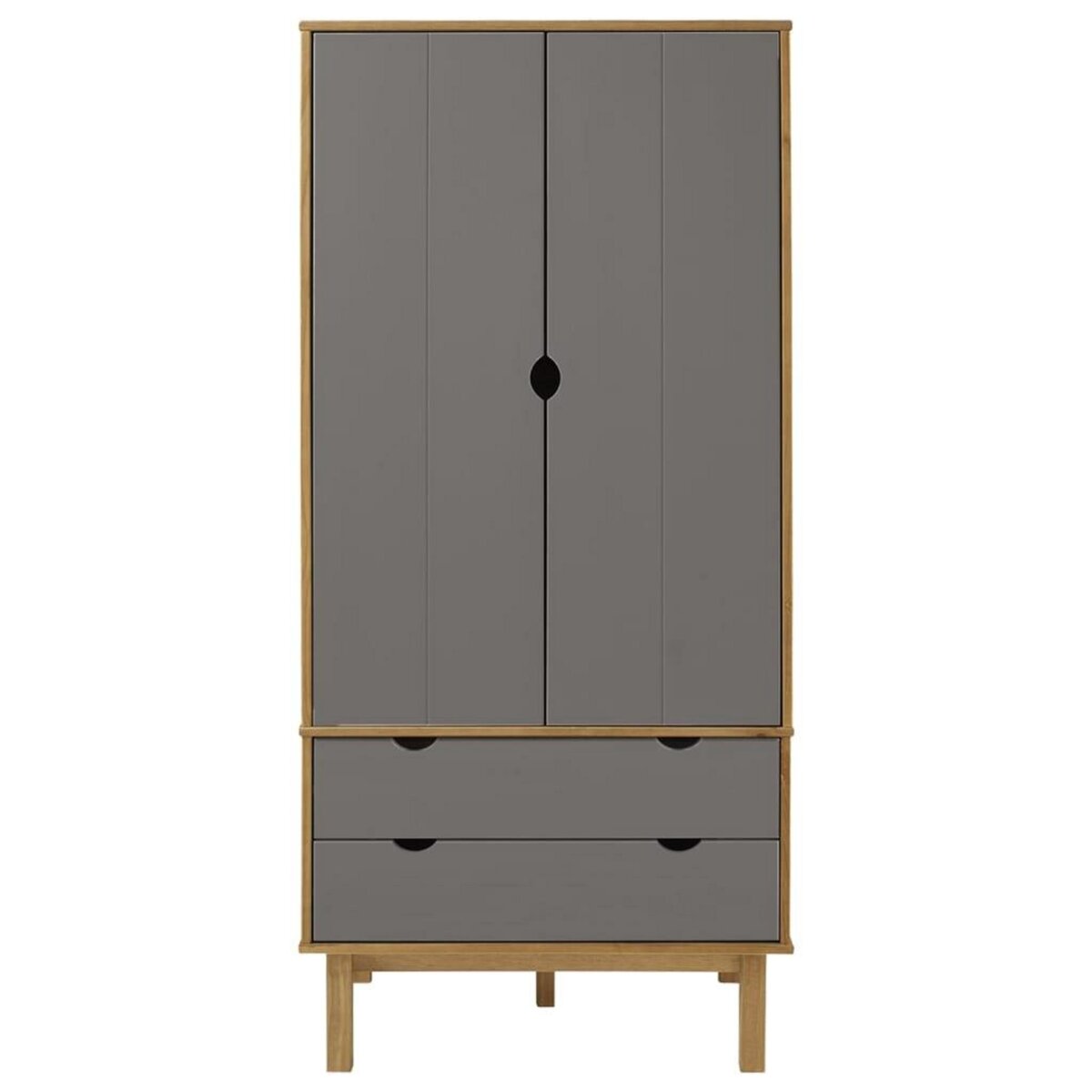 VIDAXL Garde-robe OTTA Marron et gris 76,5x53x172 cm Bois massif pin