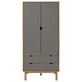 Voir la diapositive 3 : VIDAXL Garde-robe OTTA Marron et gris 76,5x53x172 cm Bois massif pin