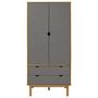 Voir la diapositive 3 : VIDAXL Garde-robe OTTA Marron et gris 76,5x53x172 cm Bois massif pin