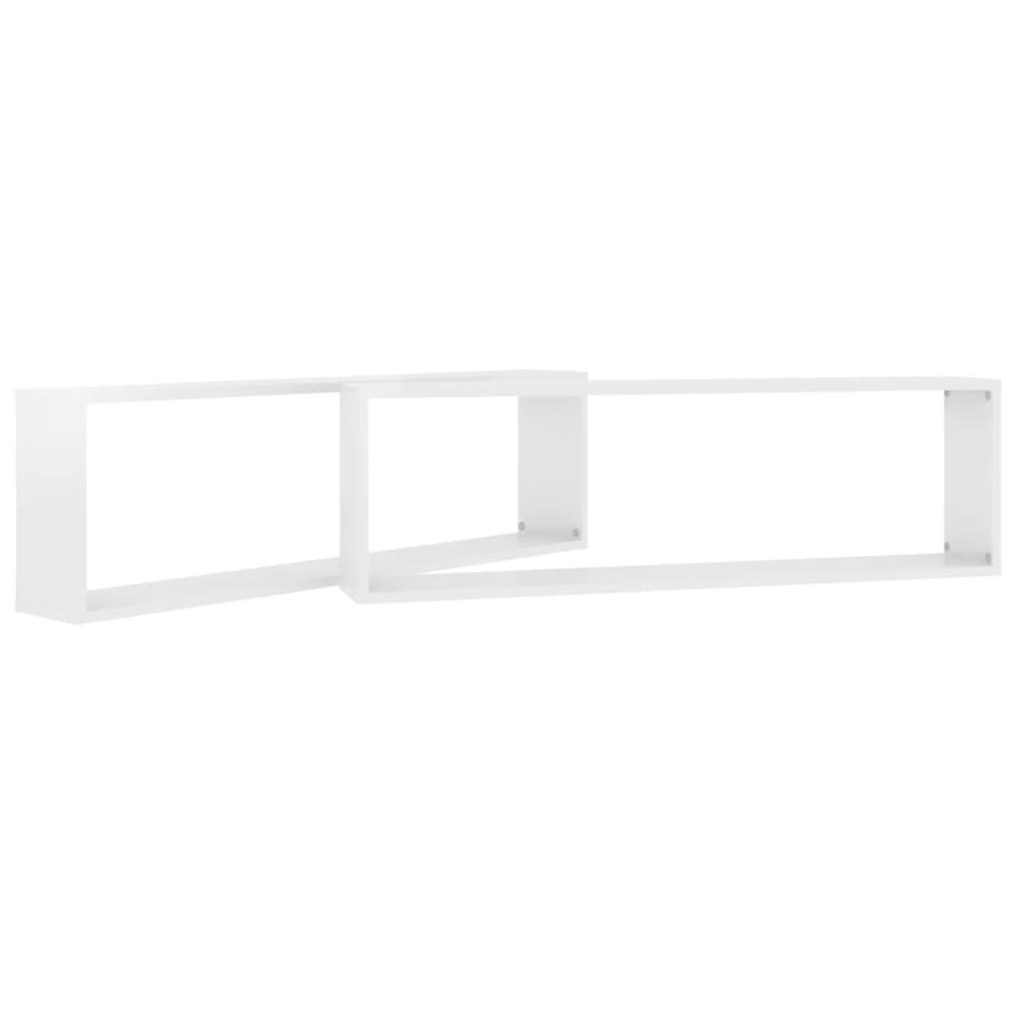 Voir la diapositive 5 : VIDAXL Etageres cube murales 2 pcs blanc brillant bois d'ingenierie