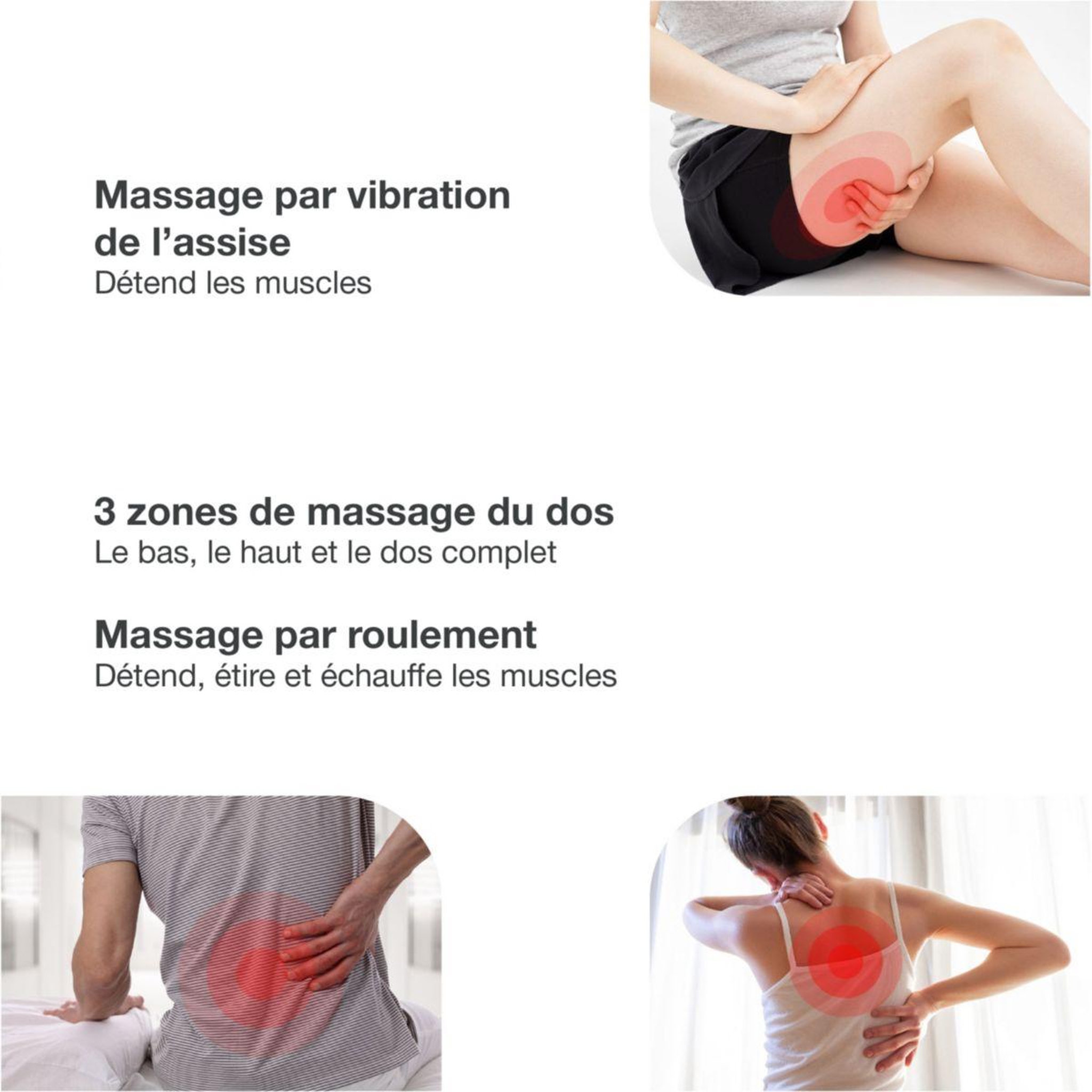 Voir la diapositive 4 : ESSENTIEL B Siège massant EDM6 Eden soft