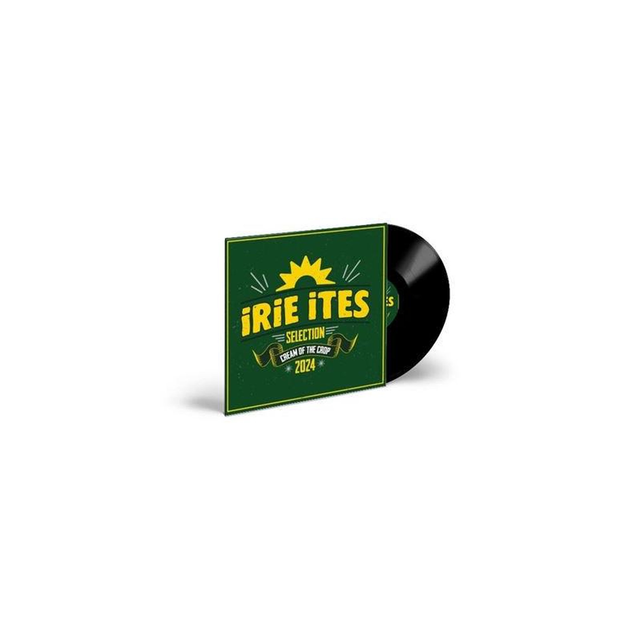 Single vinyle-style irie ites selection 2024 vert, disque noir circulaire