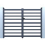 Voir la diapositive 1 : Habitat et Jardin Portail aluminium ajouré  Martin  - 300 x 140 cm - Gris
