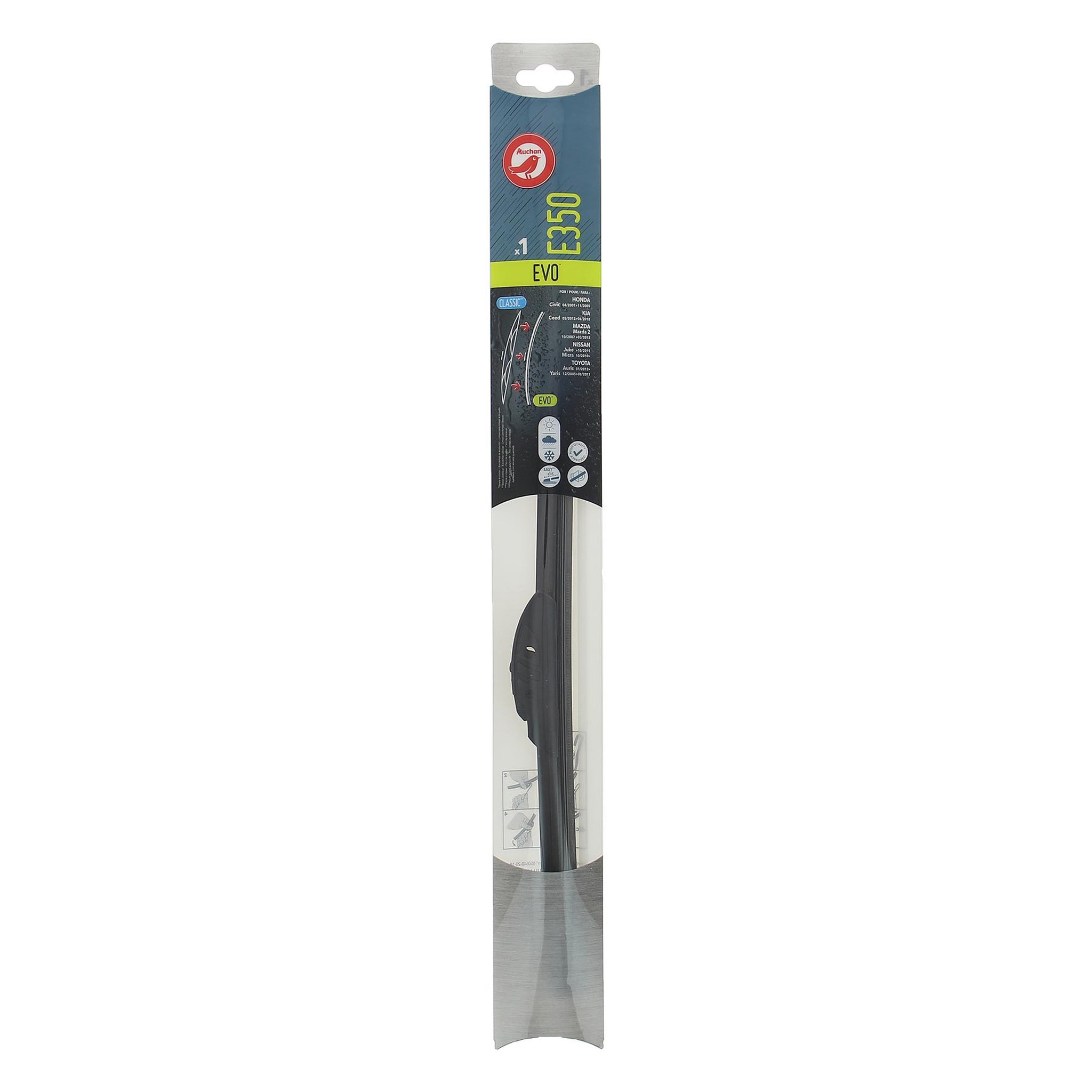 AUCHAN Balai d'essuie-glace EVO E350 35cm pour HONDA KIA MAZDA NISSAN TOYOTA