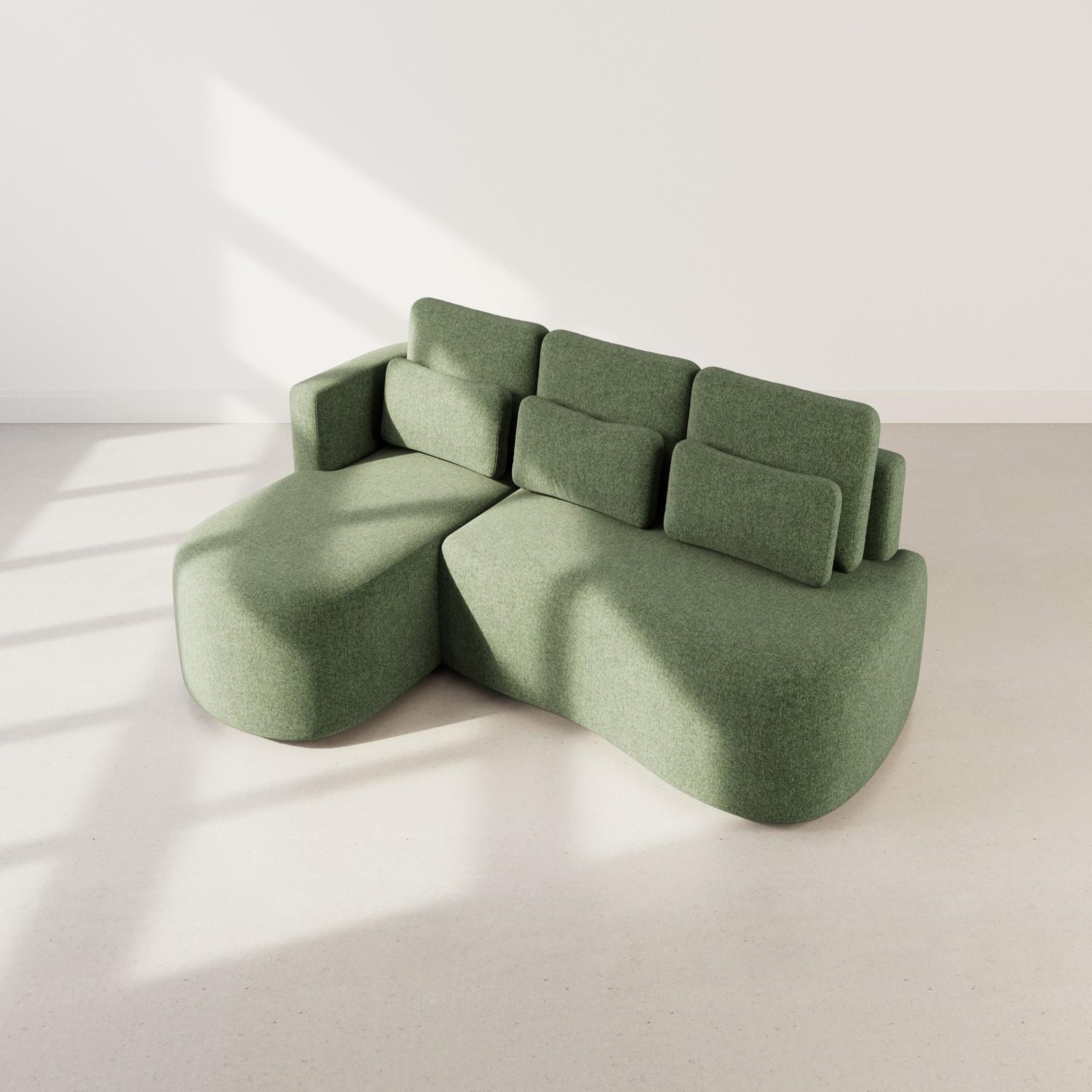 Voir la diapositive 6 : BEST MOBILIER Mahina - canapé d'angle gauche 4 places convertible avec coffre en tissu texturé