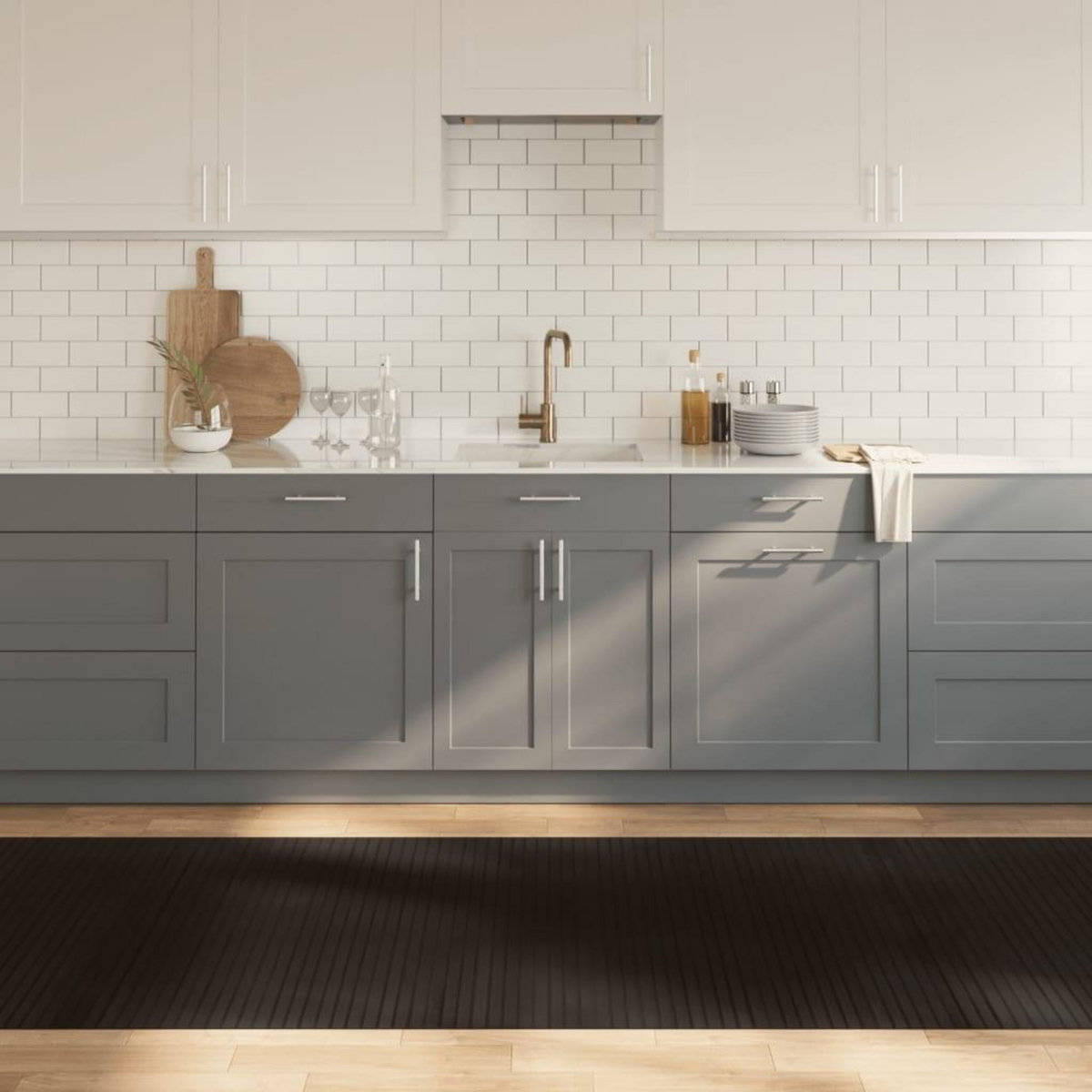 VIDAXL Tapis rectangulaire marron fonce 100x500 cm bambou