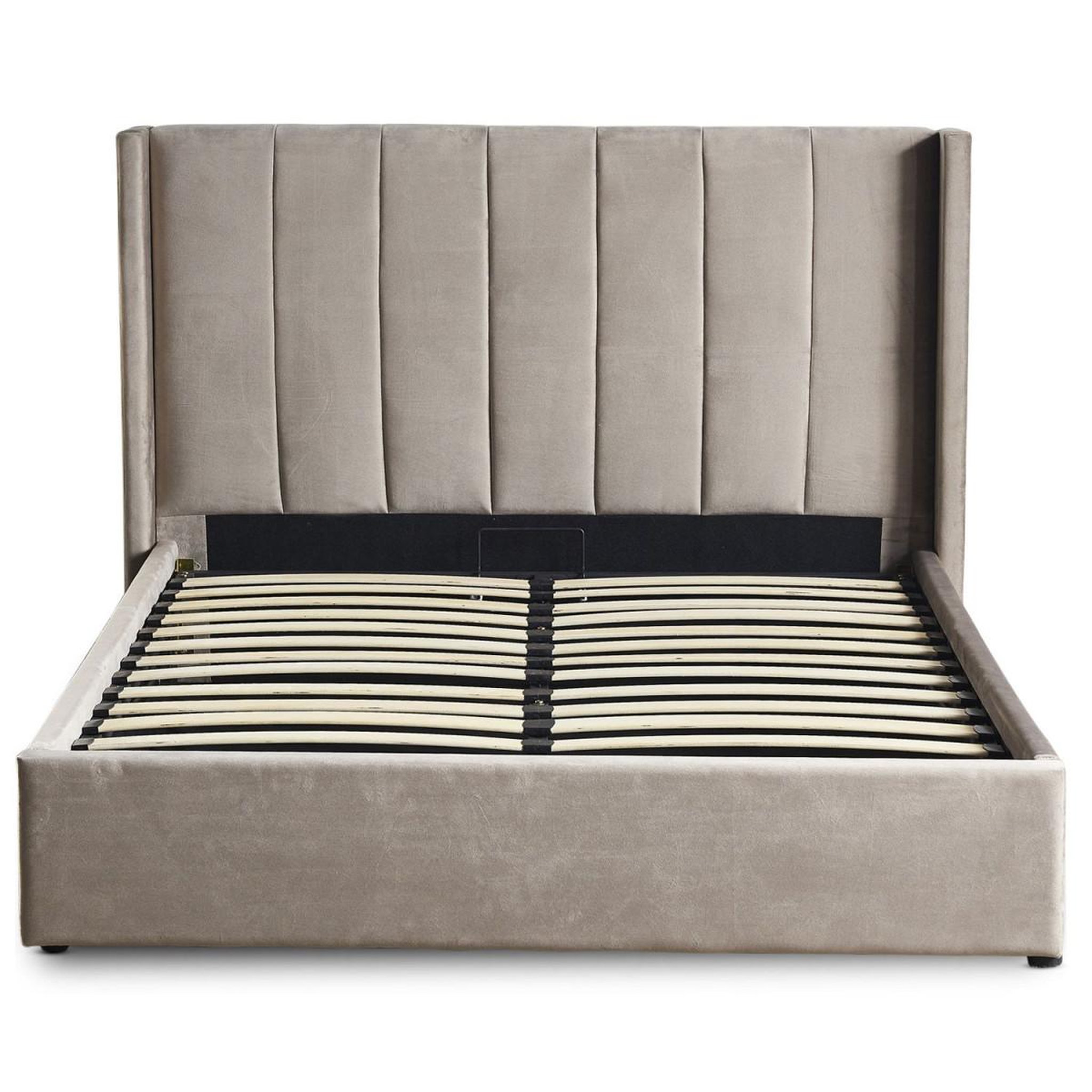 Voir la diapositive 2 : Paris Prix Lit adulte sommier relevable  fady  140x190cm taupe