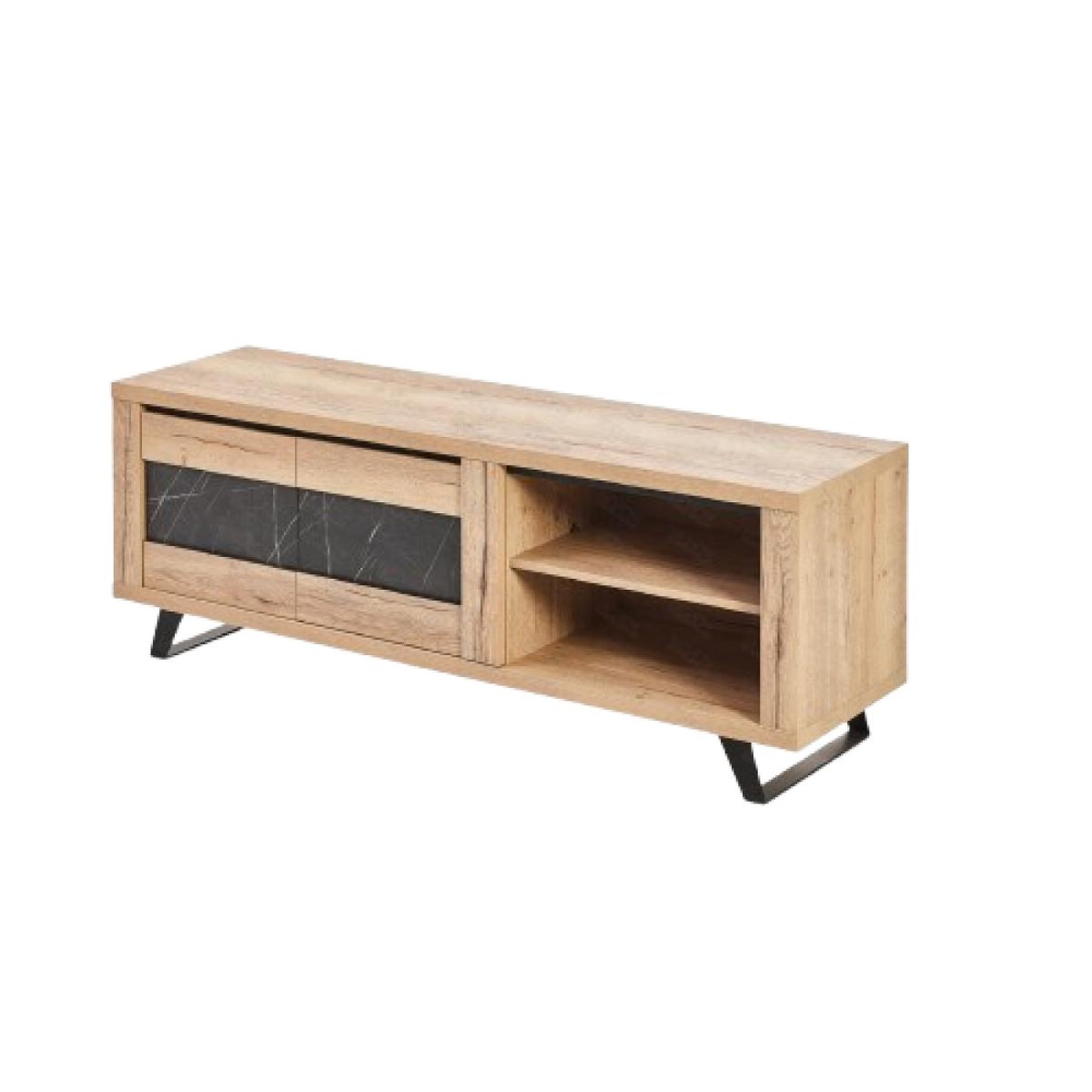 JLC KREATION Meuble tv contemporain bois et porte céramique 180cm horace