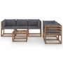 Voir la diapositive 2 : VIDAXL Salon de jardin 6 pcs avec coussins anthracite