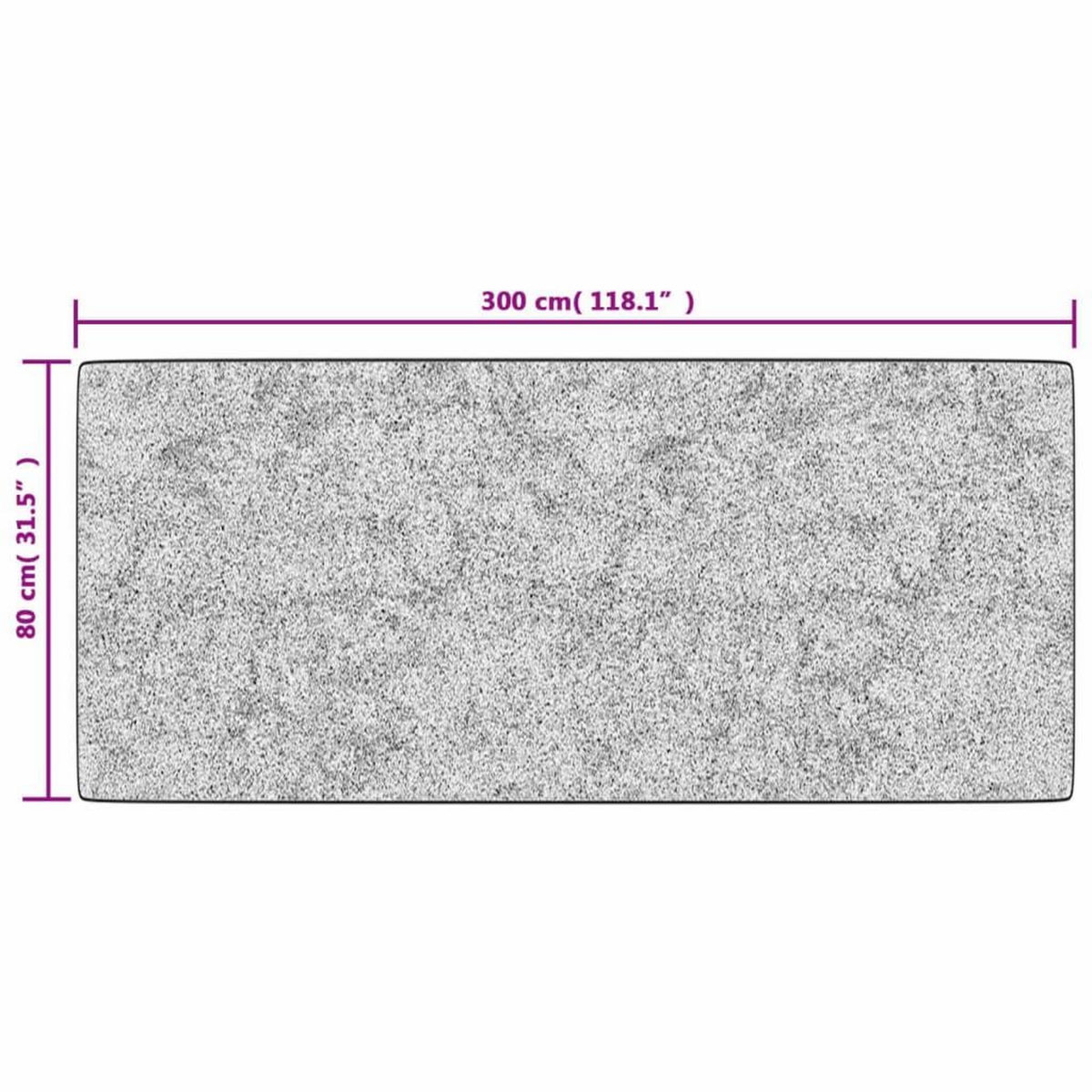 VIDAXL Tapis lavable antiderapant 80x300 cm Noir et blanc