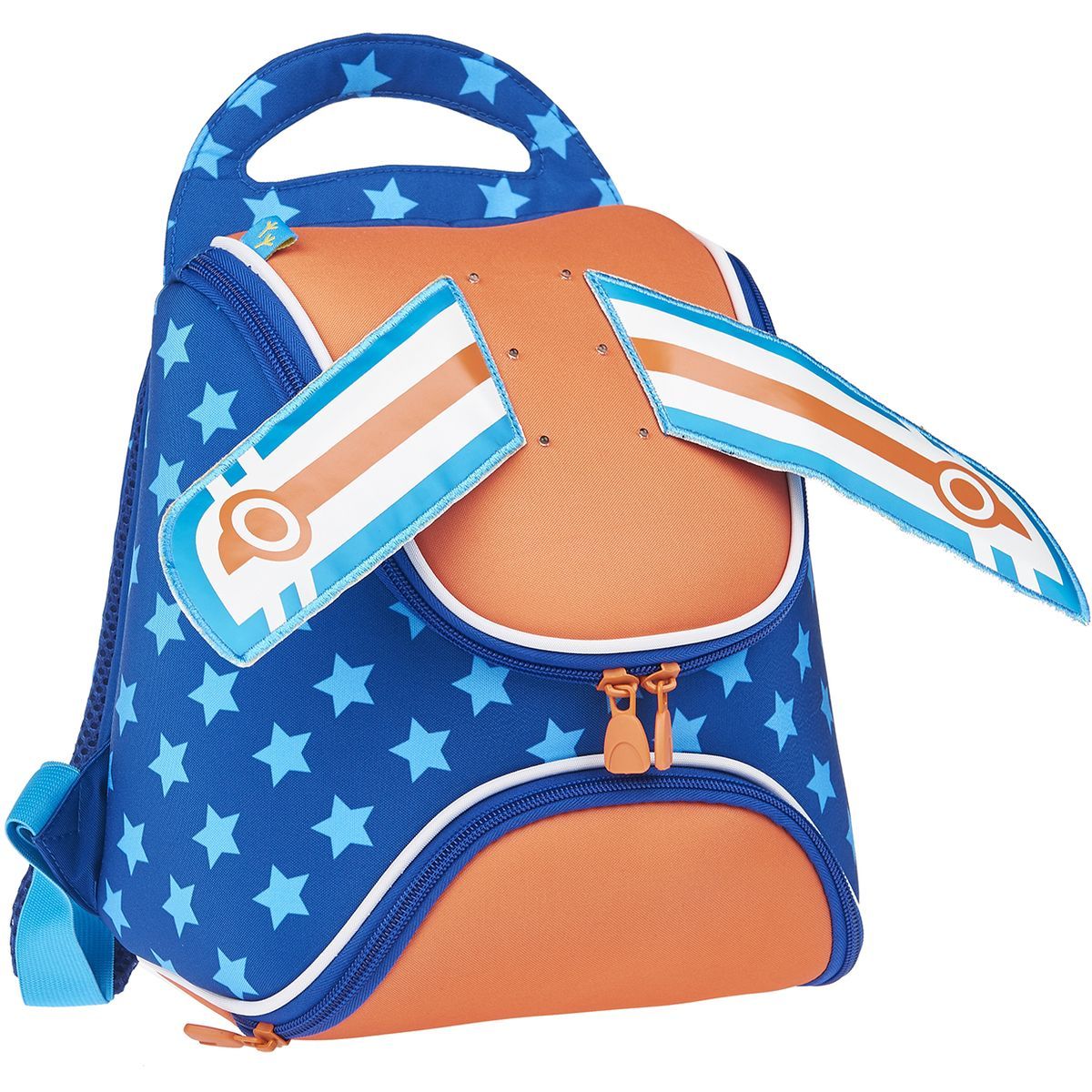 AUCHAN Sac maternelle bleu et orange Super-Héros