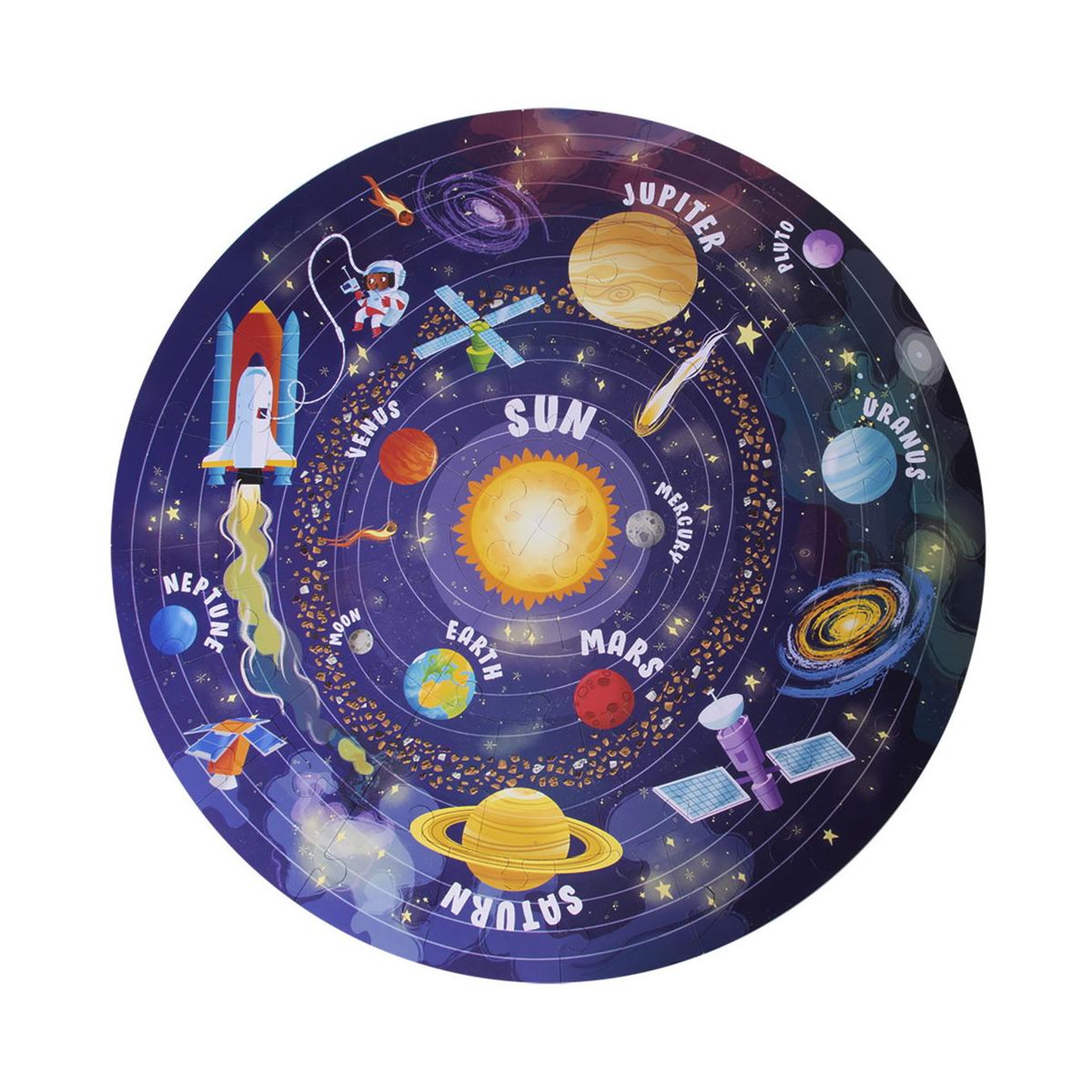 Voir la diapositive 2 : Apli Agipa Puzzle circulaire Systeme solaire 48 pieces