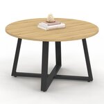 ID MARKET Table basse ronde SELMA 70 cm bois et noir