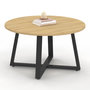 Voir la diapositive 1 : ID MARKET Table basse ronde SELMA 70 cm bois et noir