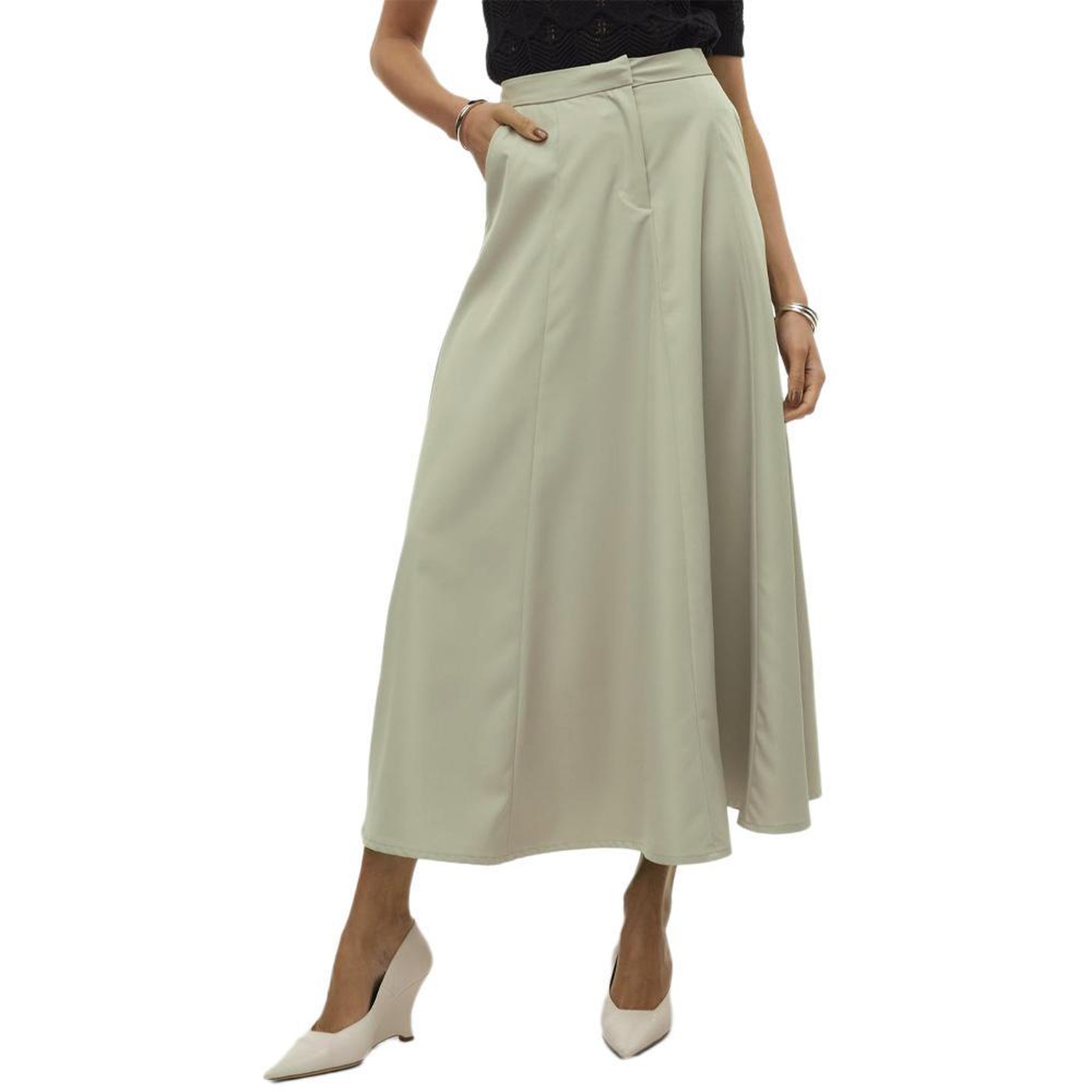 Voir la diapositive 1 : Vero Moda Jupe Longue  Femme Vero Moda Tara Ancle
