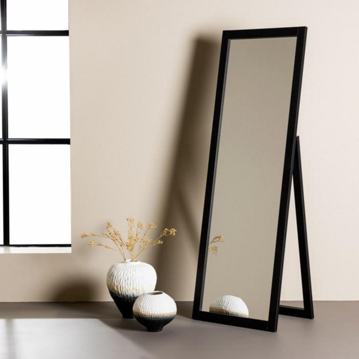 Paris Prix Miroir Design sur Pied  Sebring  170 cm Noir