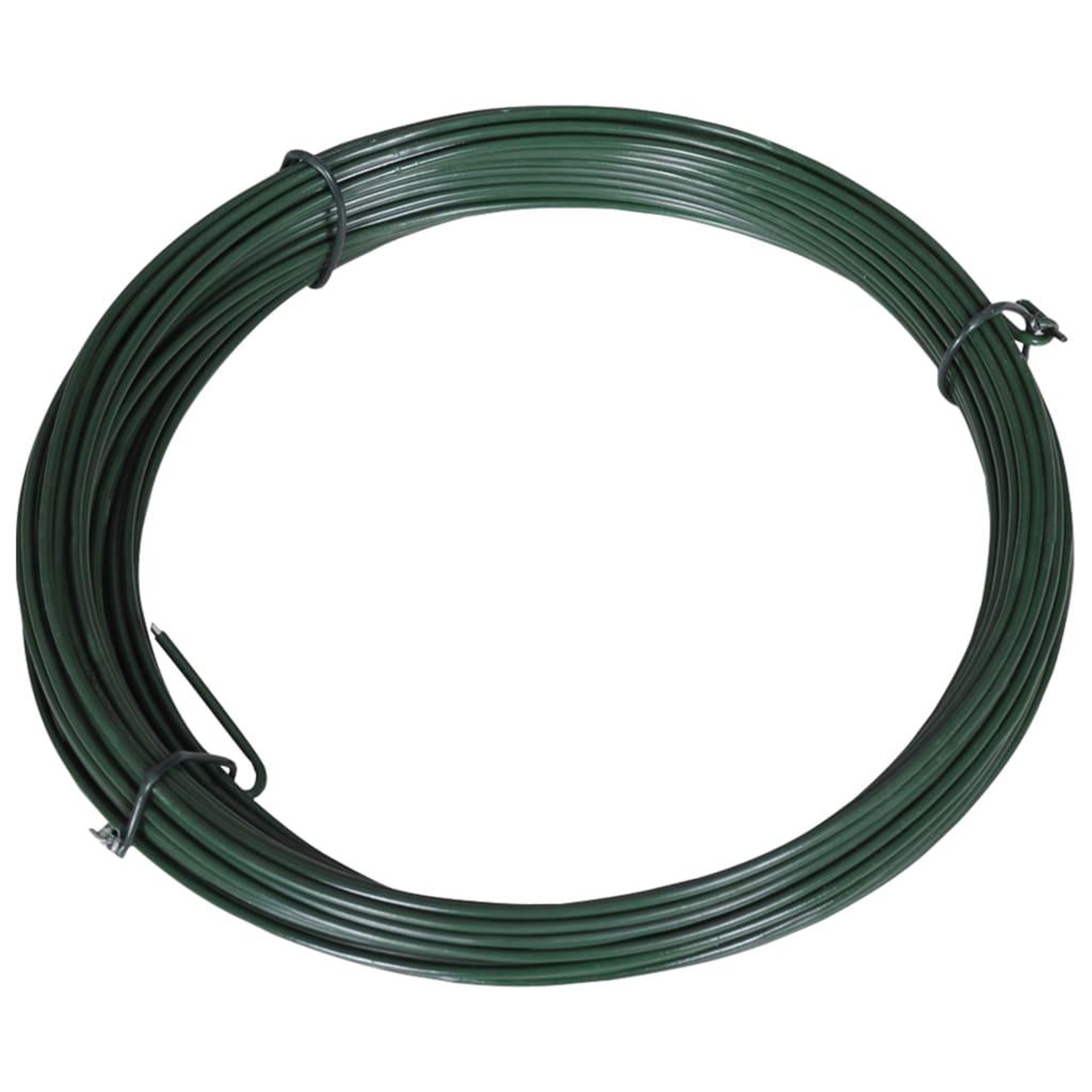 VIDAXL Fil de liaison de cloture 25 m 1,4/2 mm Acier Vert