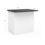 Voir la diapositive 5 : ID MARKET Ilot central IVO 100 cm blanc avec plan de travail gris anthracite