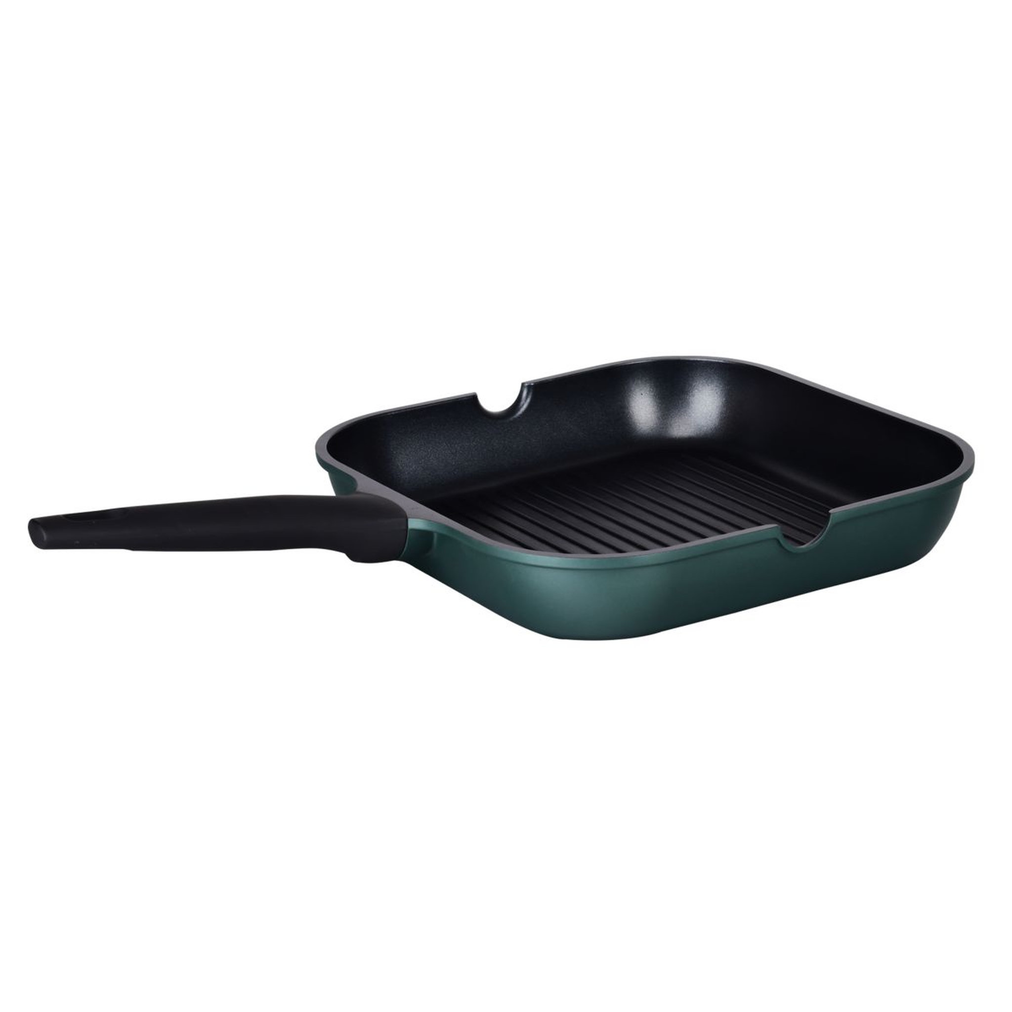 Voir la diapositive 3 : Grill carré 28cm en fonte d'aluminium vert