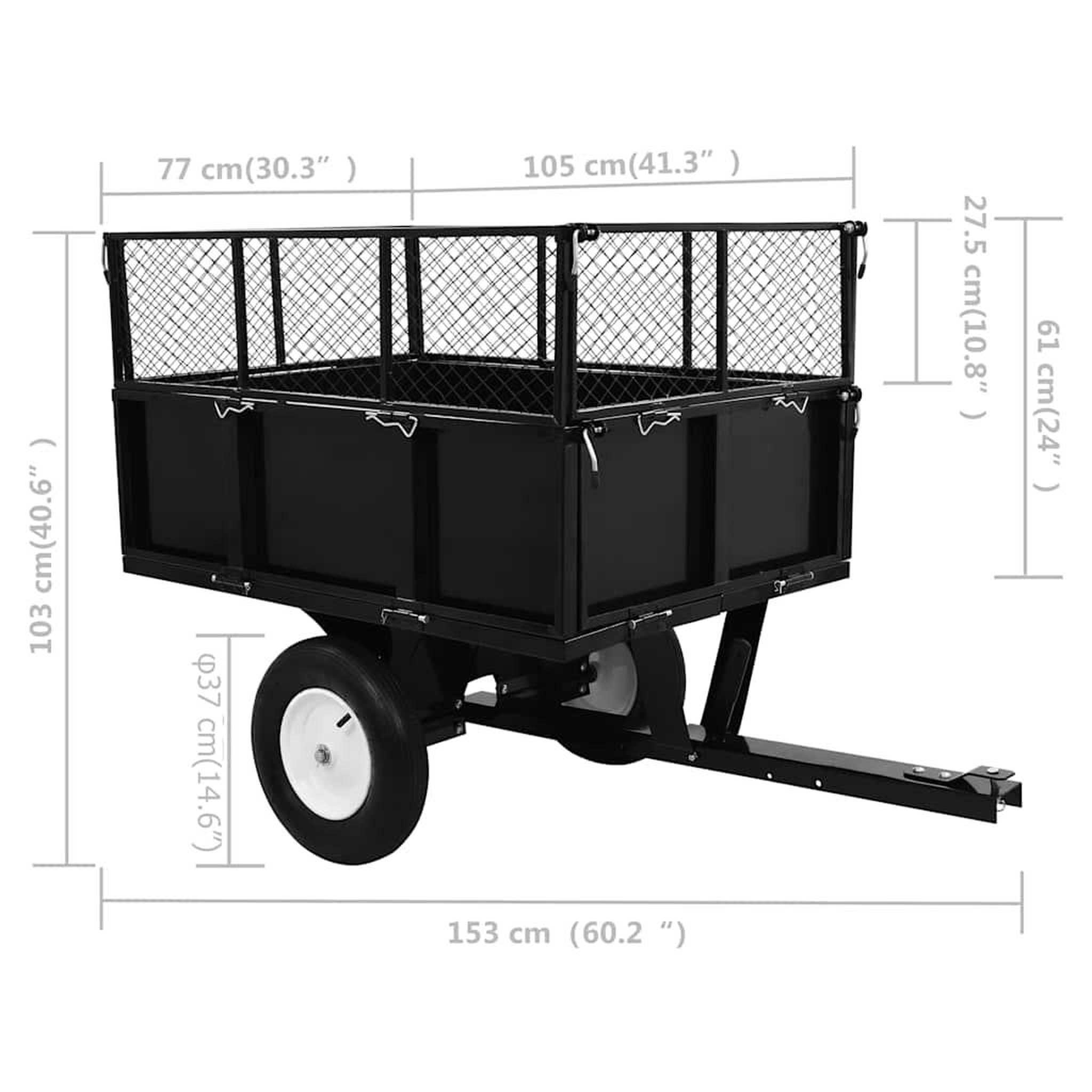 Voir la diapositive 6 : VIDAXL Remorque basculante pour tondeuse de pelouse Charge de 300 kg