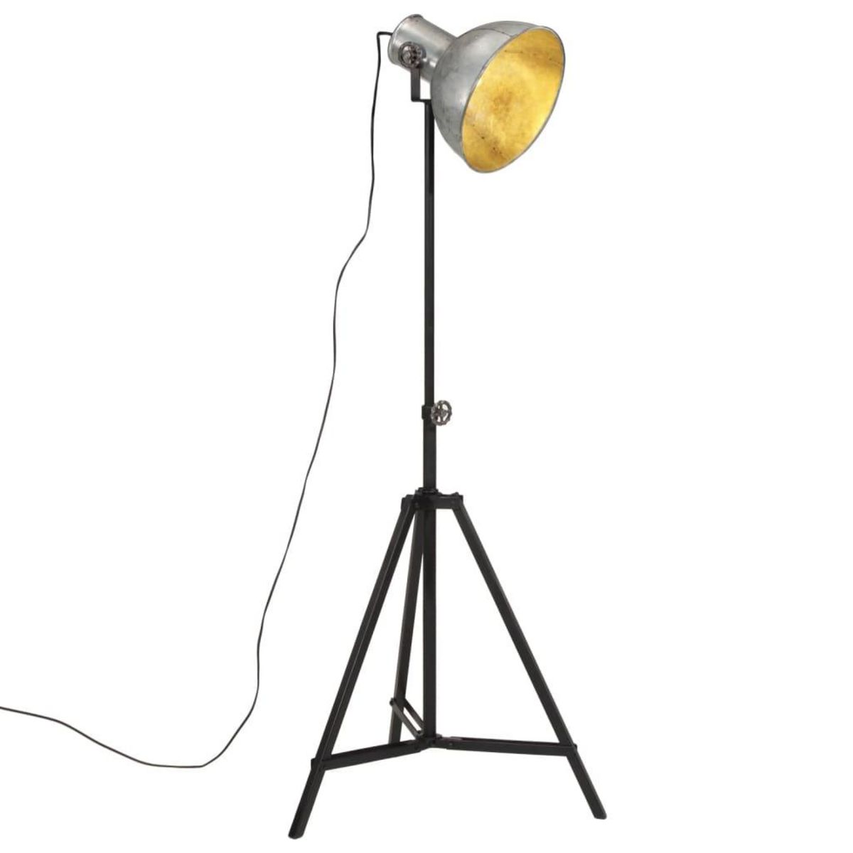 VIDAXL Lampadaire 25 W argent vintage 61x61x90/150 cm E27
