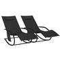 Voir la diapositive 2 : VIDAXL Chaises longues à bascule 2 pcs Noir Acier et textilène