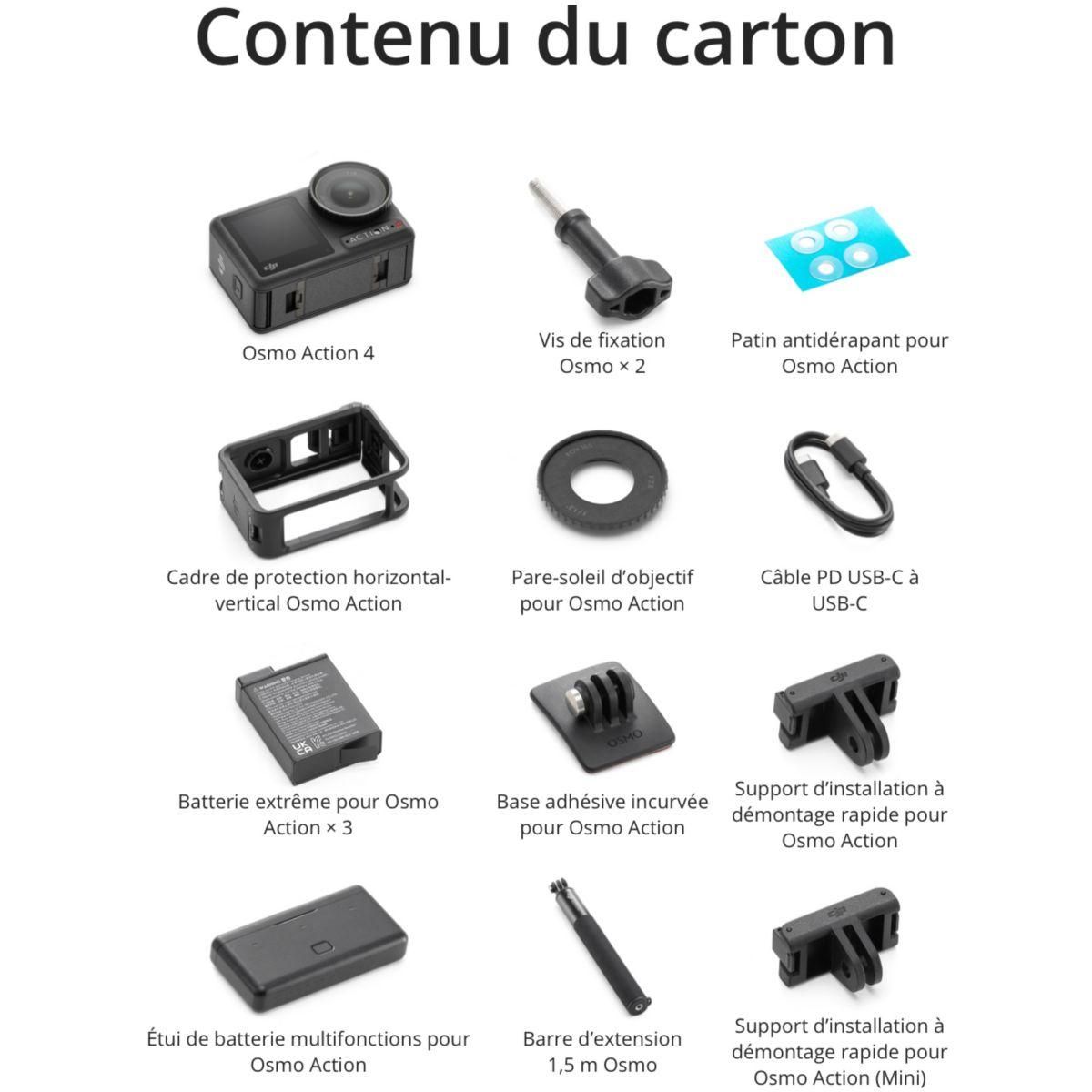 DJI Caméra sport Osmo Action 4 Adventure Combo