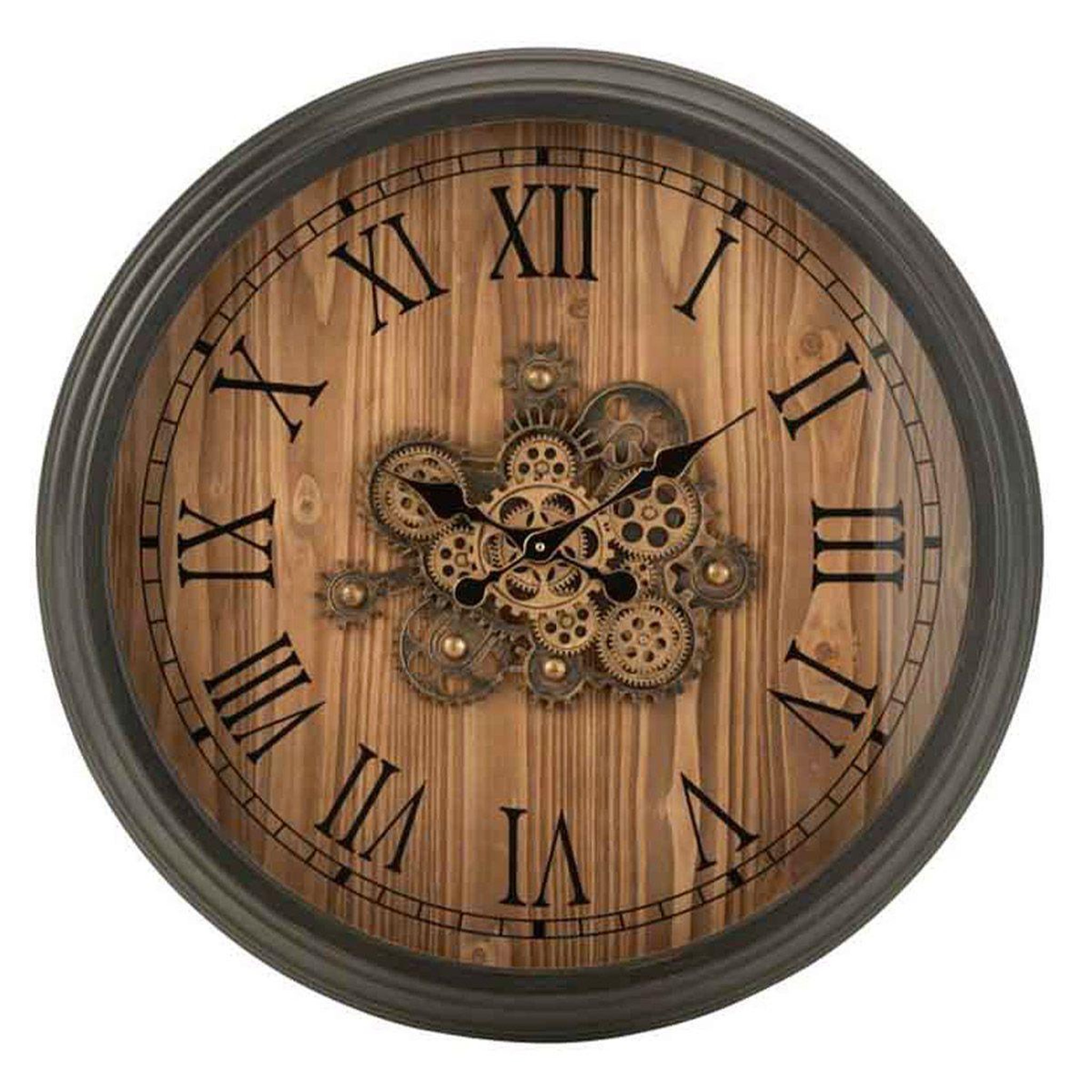 Voir la diapositive 1 : J-LINE Horloge Murale Design  Engrenage  82cm Noir